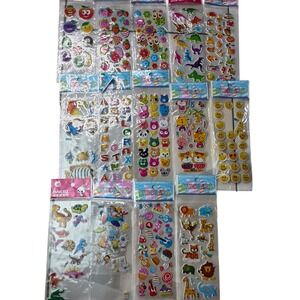 14 Pack 3D Puffy Stickers Lot Kids Craft Scrapbook Animals Dinosaurs Alphabet F2